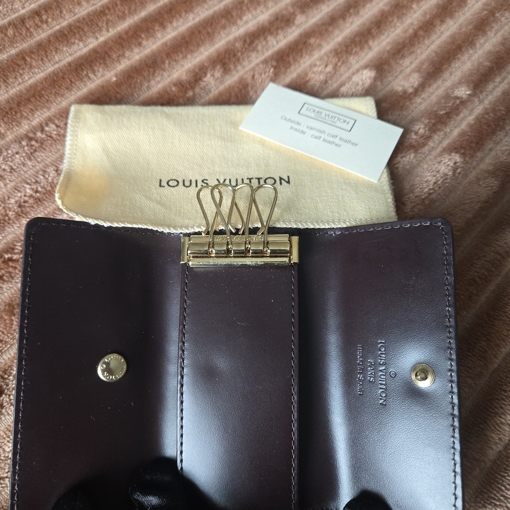 Louis Vuitton Burgundy Brown Leather Key Holder-LIKE NEW - Picture 14 of 16